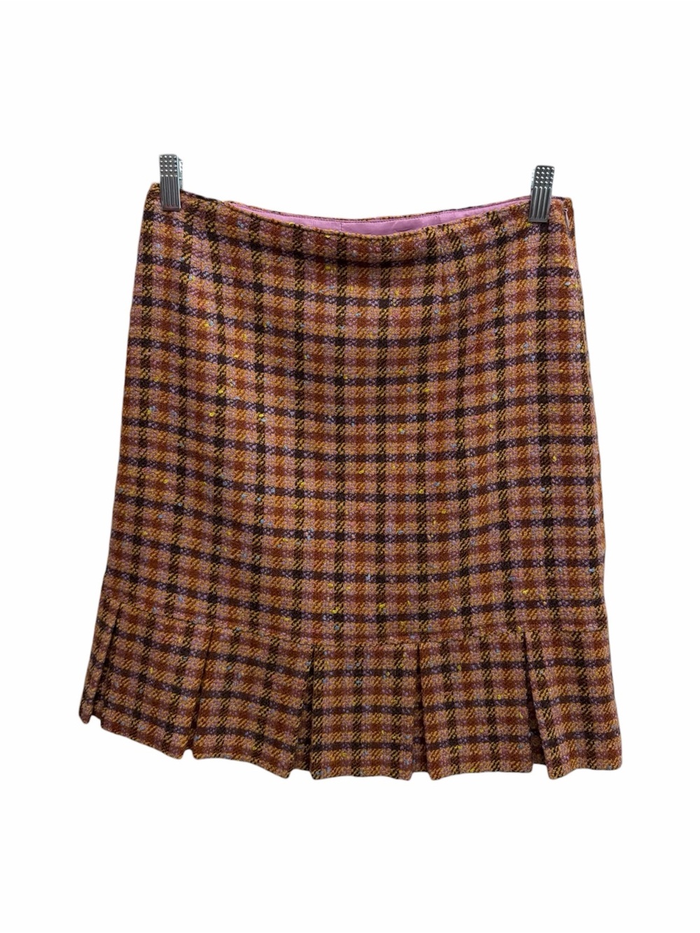 Harold's Women’s Pink & Brown Plaid A-Line Skirt